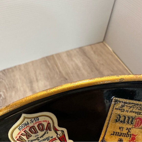 VTG Black Lacquer Drink Tray + Four BEAULIEU glasses by Cristal D’Arques Durand - Picture 13 of 16